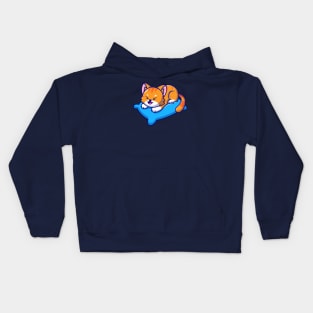 Cute Cat Playing On Pillow Cartoon Kids Hoodie